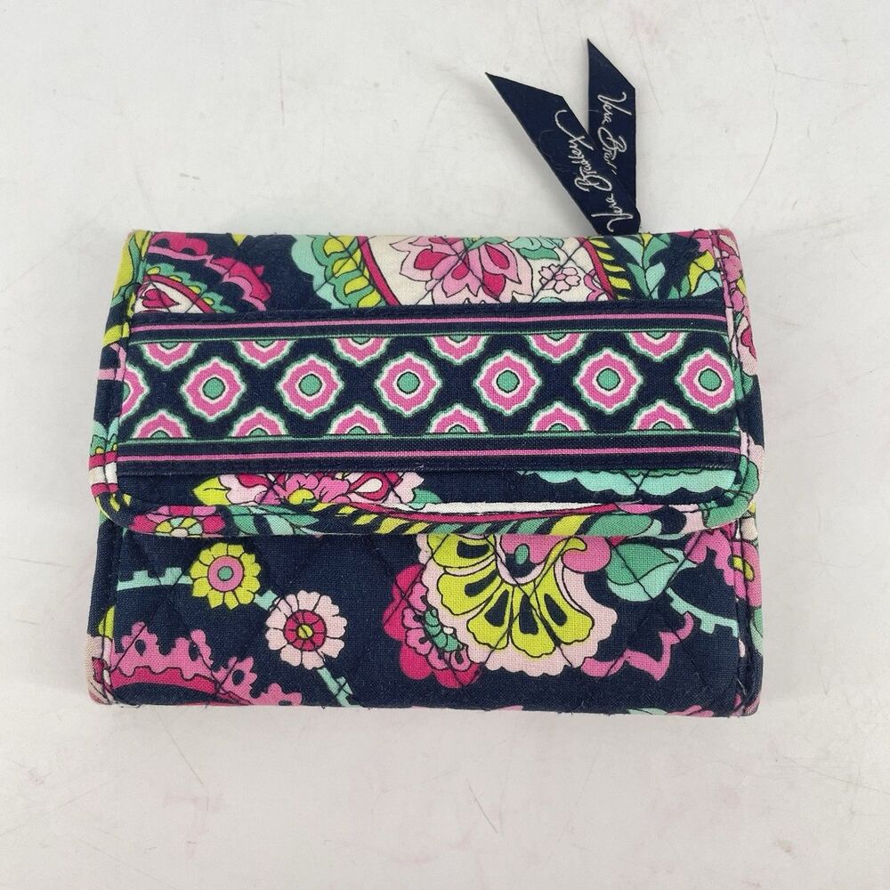 Vera Bradley Floral Zip Card Case Wallet Coin Purse Multicolor 5.5”
